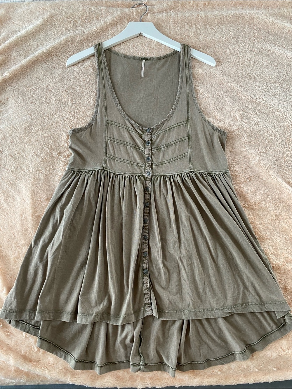 Free People Button-Front Flowy Sleeveless Tunic